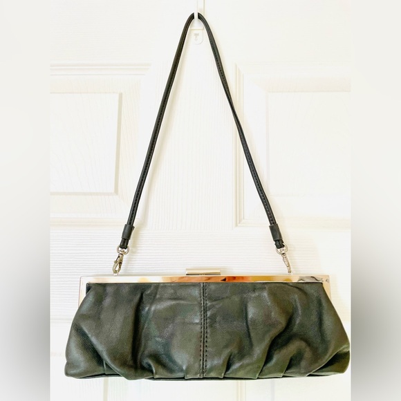 The Unbranded Brand Handbags - ✨ Unbranded | Retro Leather Frame Clutch / Shoulder Bag | Charcoal